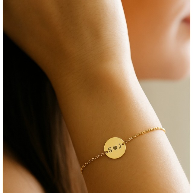 Personalizana zapestnica z okroglim obeskom 316L nerjaveče jeklo 