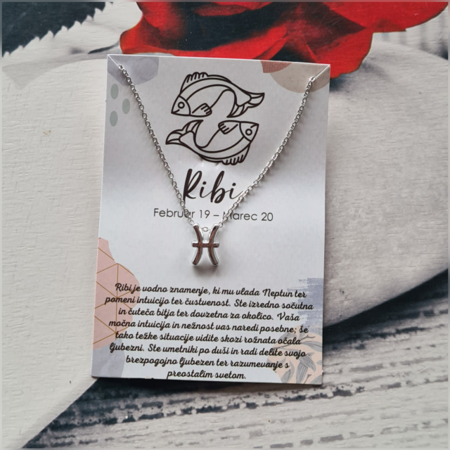 Verižica srebrna HOROSKOP, 12 nebesnih znamenj