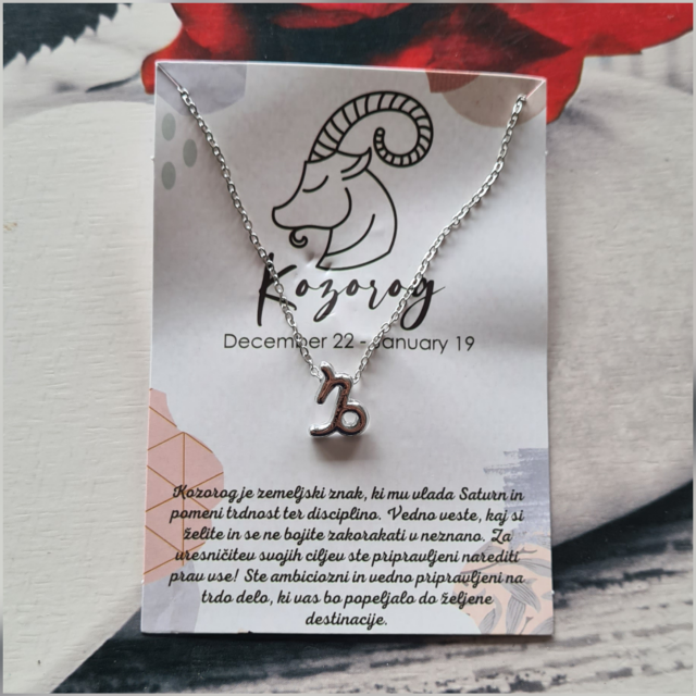 Verižica srebrna HOROSKOP, 12 nebesnih znamenj
