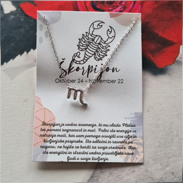 Verižica srebrna HOROSKOP, 12 nebesnih znamenj
