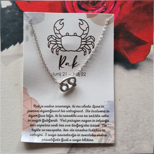 Verižica srebrna HOROSKOP, 12 nebesnih znamenj