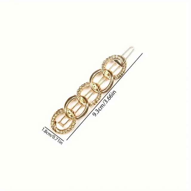 Retro kovinska sponka s krogeci, zlate barve