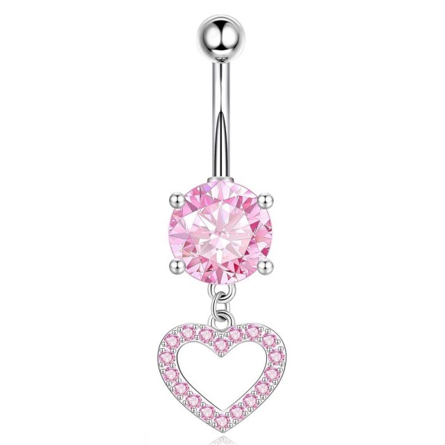 Čudovit piercing za popek v obliki srca 2 barvi 