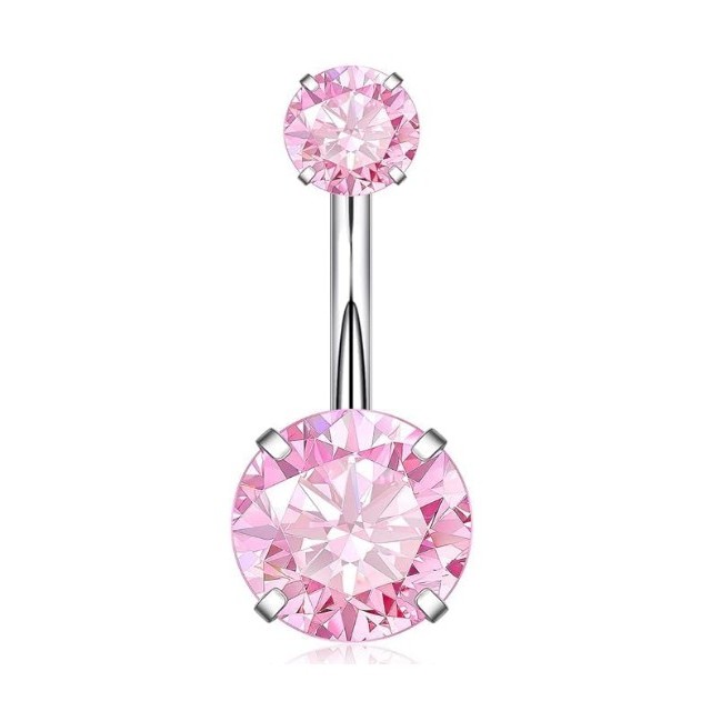 Uhan za popek v roza ali beli barvi 