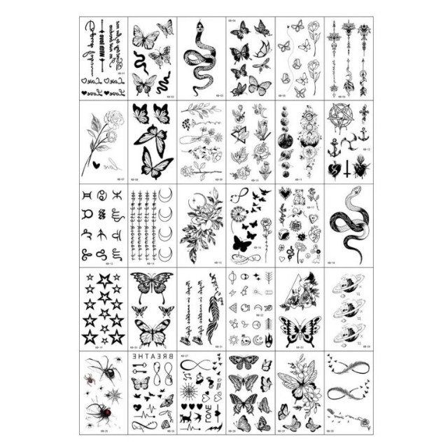 Komplet 30 mini tattoo nalepk 