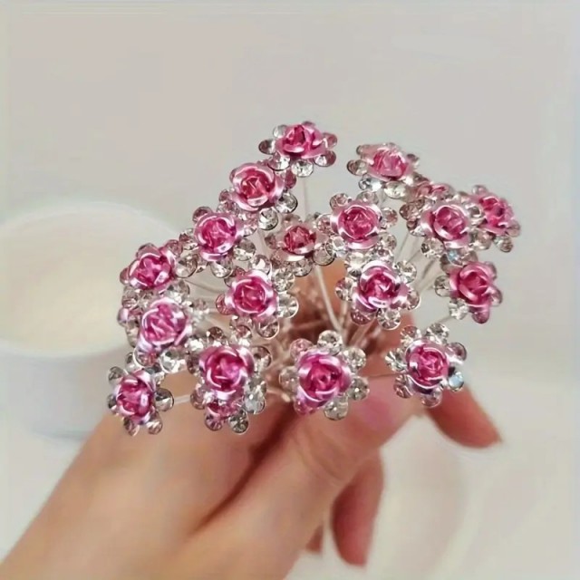 Komplet 10 sponk za lase z vrtnico 3 barve