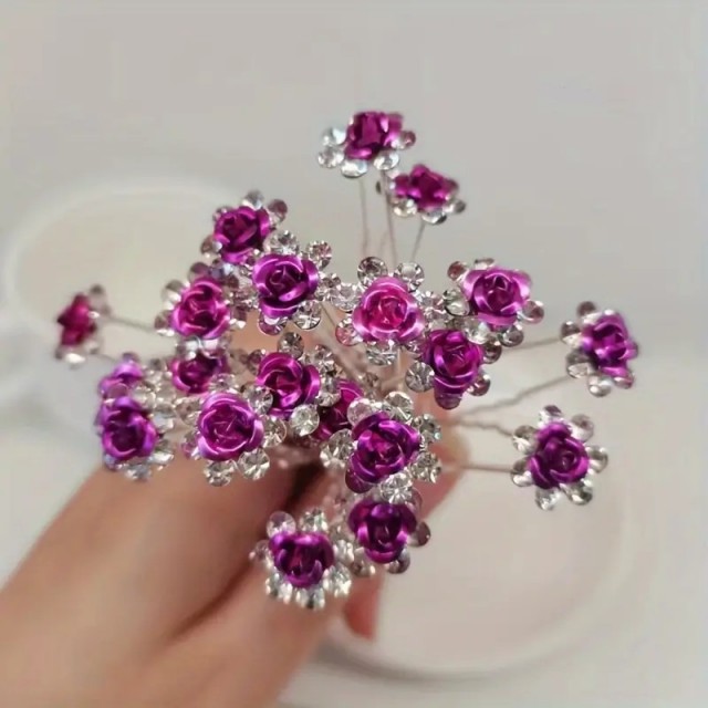 Komplet 10 sponk za lase z vrtnico 3 barve