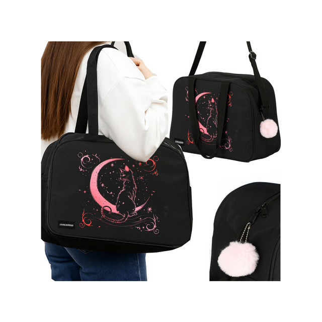 Torba z motivom mačke na luni