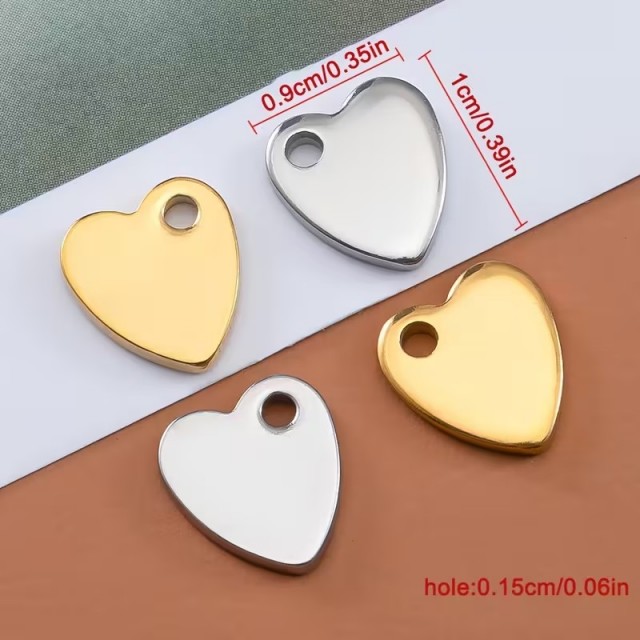 Obesek v obliki srca za izdelavo nakita - 10 kosov