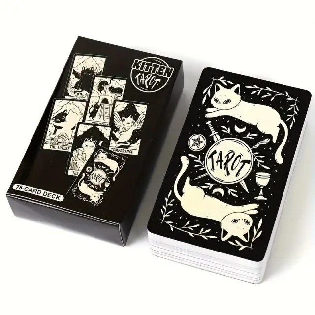 Komplet 78 kart z mačjimi ilustracijami