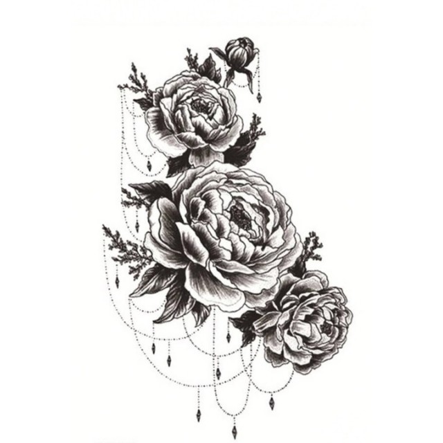 Tatu nalepka začasna z rožami