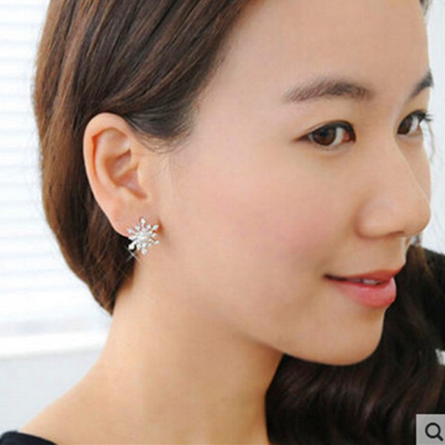 Uhani SNEŽINKA v srebrni barvi