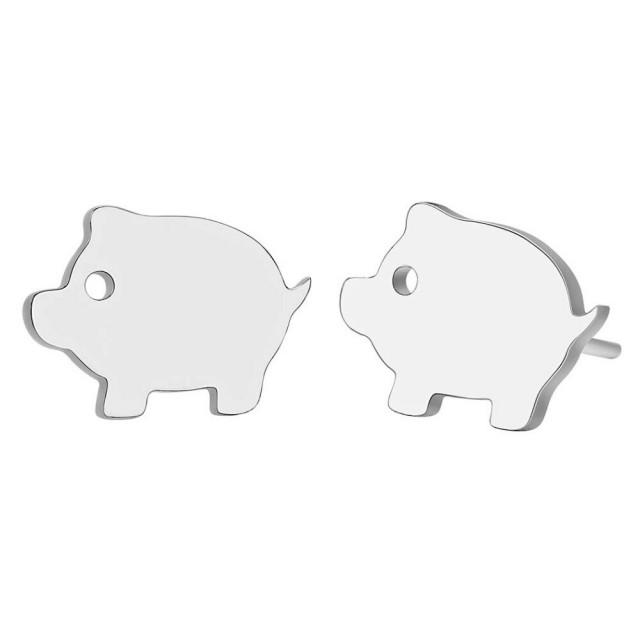 Uhani vtični manjši srebrne barve, pujs