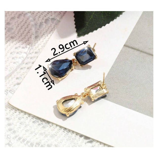 Elegantni viseču uhani z modrimi kamenčki