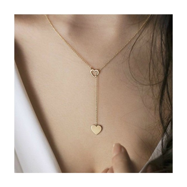 Verižica dvojna srce, dve barvi