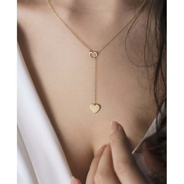 Verižica dvojna srce, dve barvi