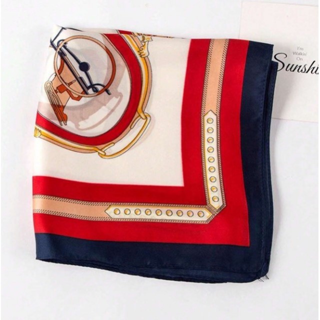 Elegantna kvadratna ruta z rdeče-modrim verižnim vzorcem