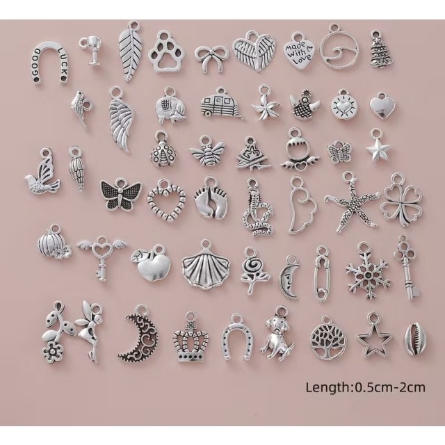 Vintage kovinski obeski za izdelavo nakita – komplet 30 kosov