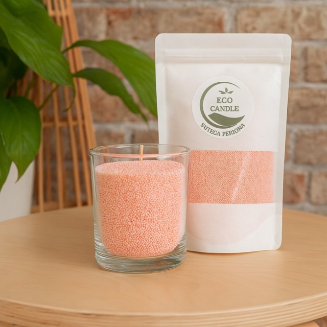 Roza vosek v perlicah za sveče brez taljenja