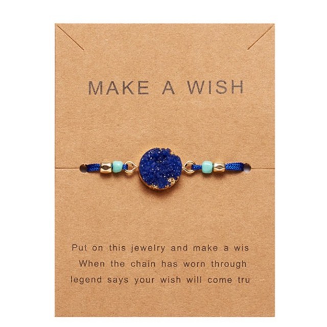 Zapestnica nastavljiva s kamenčkom temno modra