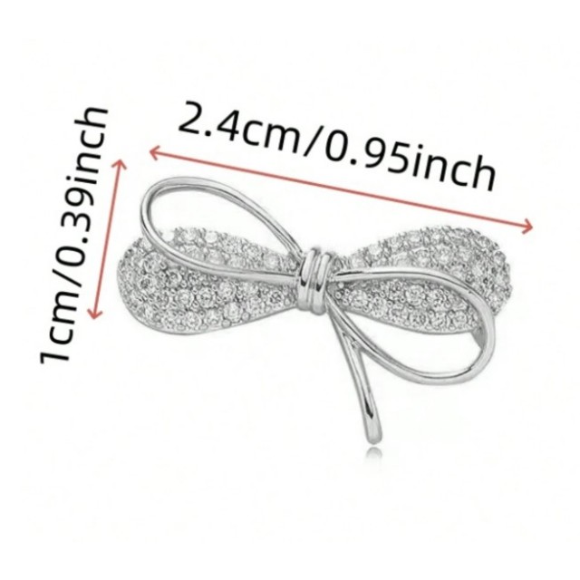 Mini broška zlate ali srebrne barve s pentljico