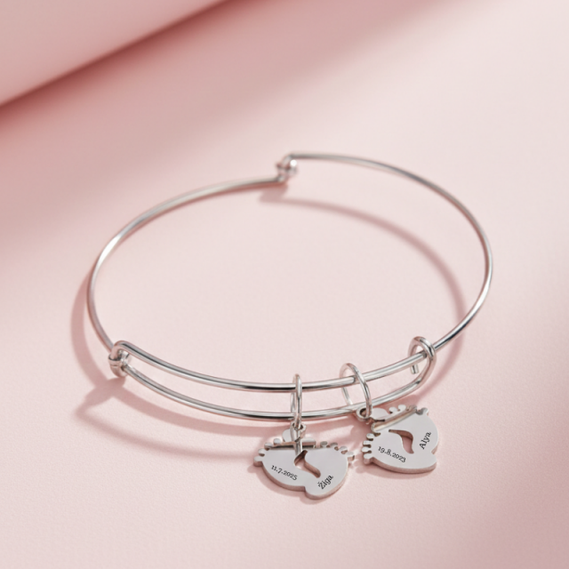 Personalizirana zapestnica za rojstvo otroka gravura po želji 