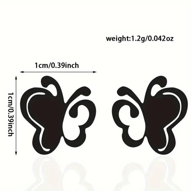 Manjši vtični uhani z metuljčkom srebrni