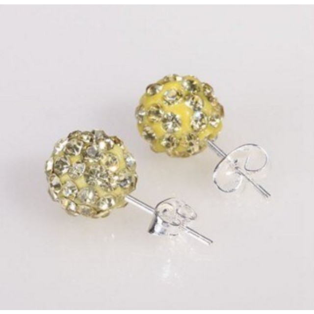 Uhani vtični svetlikajoči, zlate barve