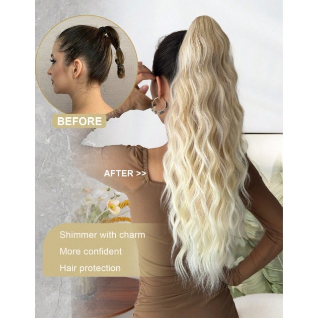 Dolg valovit podaljšek na klipsno blont