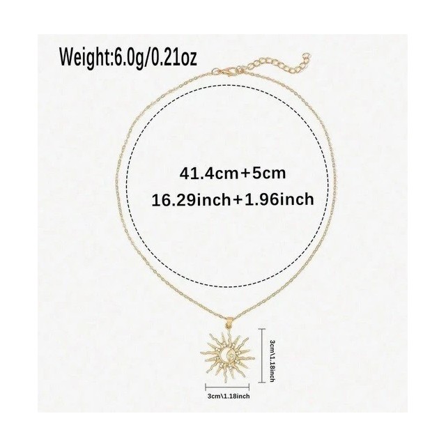 Elegantna ogrlica v zlati barvi sonce