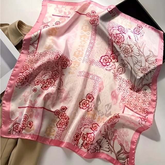 Elegantna kvadratna ruta v boemskem slogu s cvetličnim vzorcem