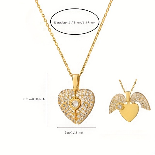 Ogrlica z odpirajočem se srcem 2 barvi 