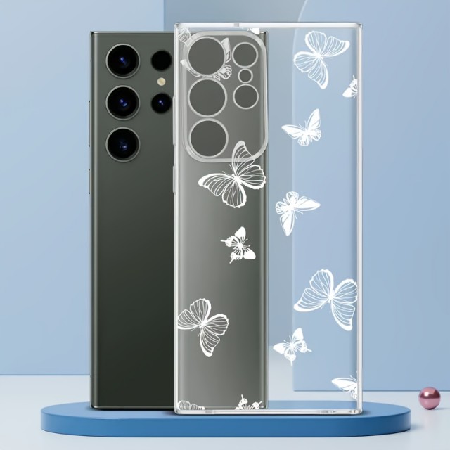 Gumijasti ovitek za mobilni telefon z metulji (Samsung Galaxy A35)