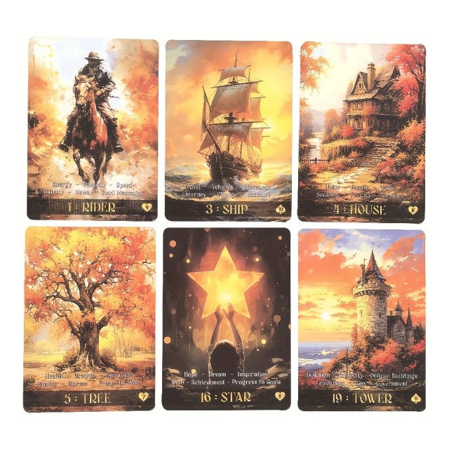 Komplet jesenskih Lenormand kart za prosti čas