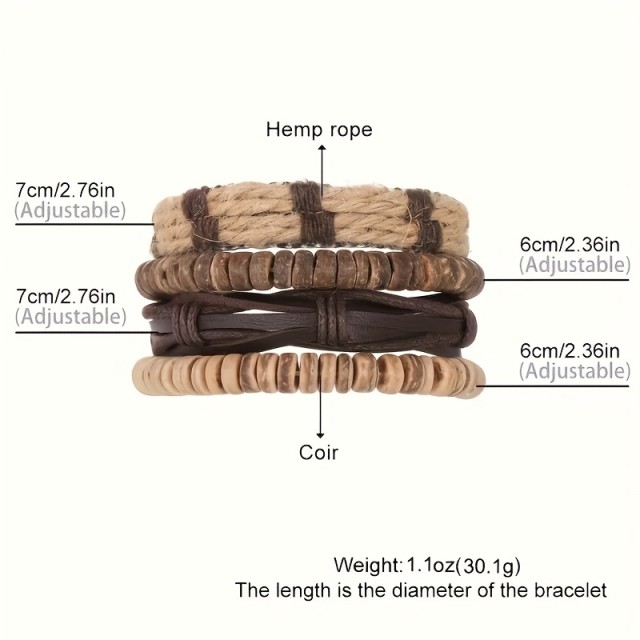 4 delni komplet moških zapestnic