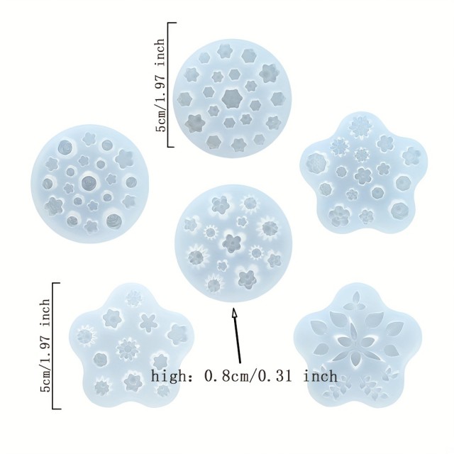 Komplet 6 mini silikonov za dekoracijo sveč mil tort