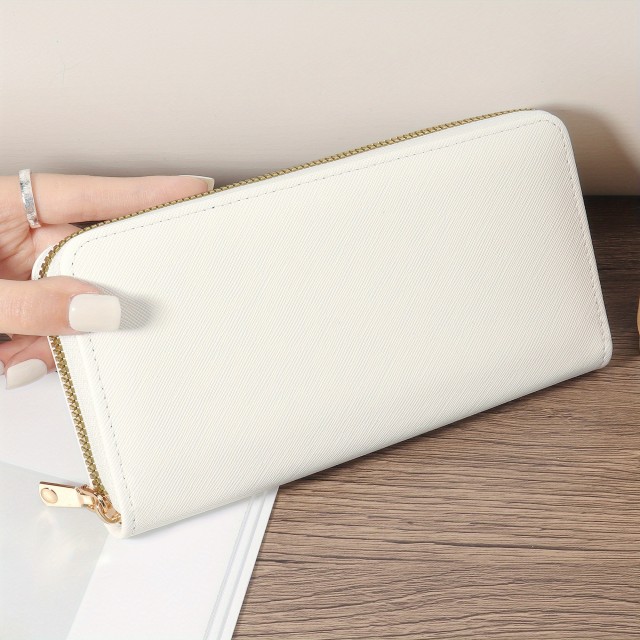 Ženska denarnica z zadrgo bele barve