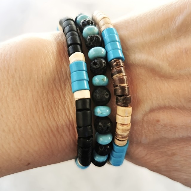 3-delni komplet moških zapestnic poletni stil