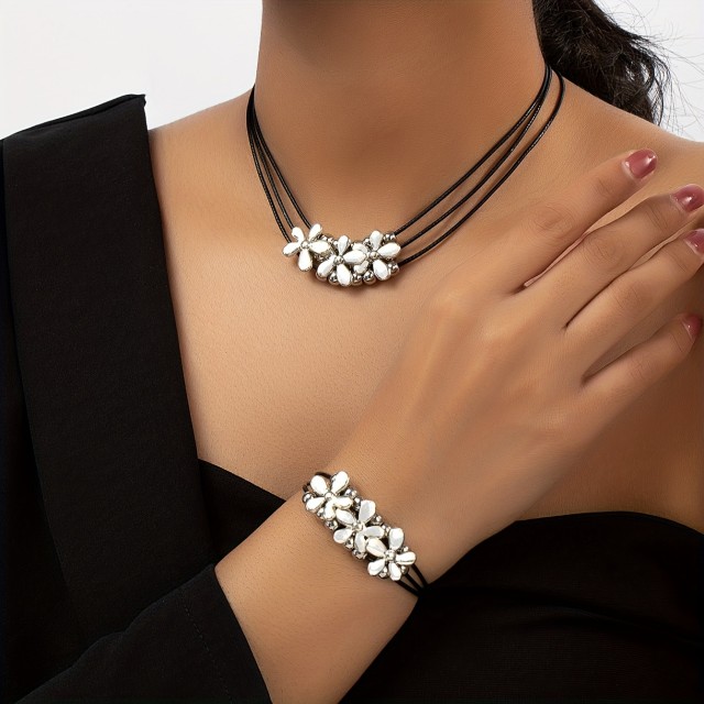 Ženski vintage kompleta nakita retro cvetlični dizajn