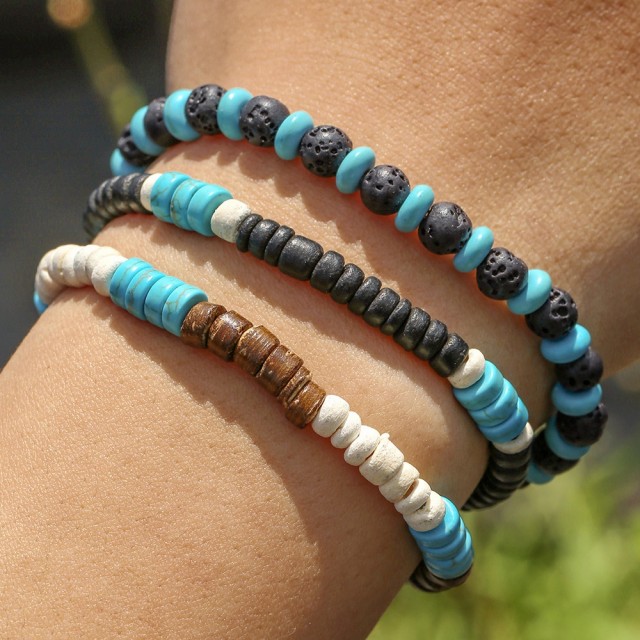 3-delni komplet moških zapestnic poletni stil