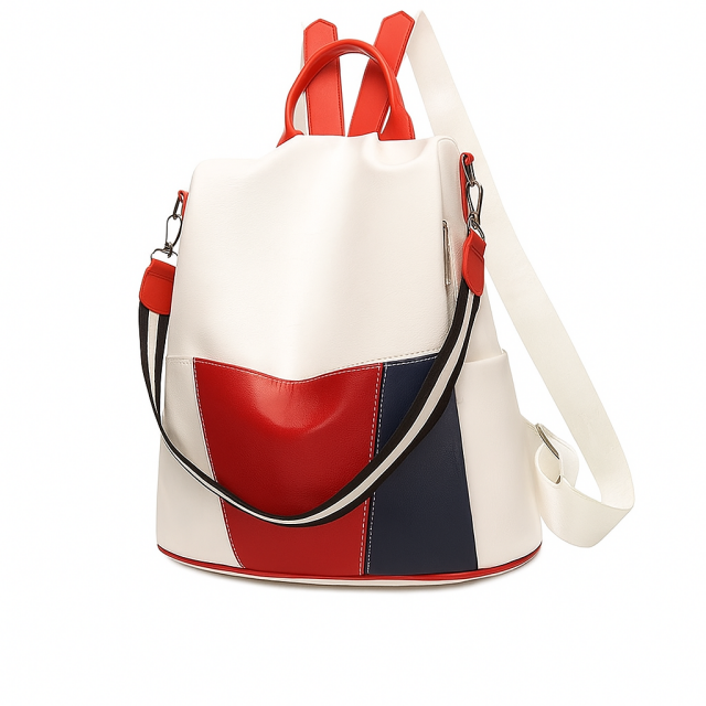 Trobarvni ženski nahrbtnik z nastavljivimi naramnicami