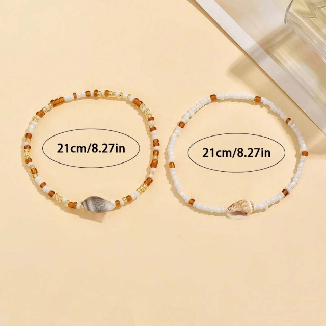 Zapestnica za nogo z školjkami – poletni set