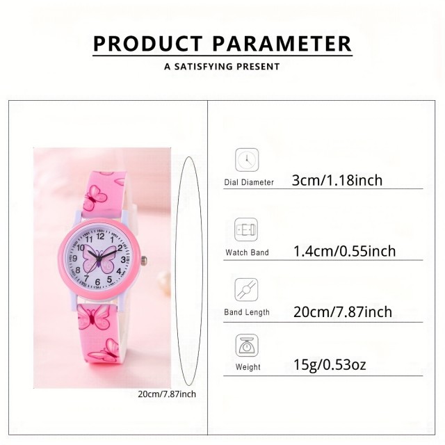 Modra metuljčkasta otroška ura