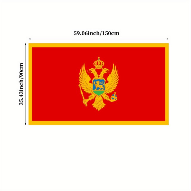 Zastava Črne gore 90 cm x 150 cm – črnogorska zastava