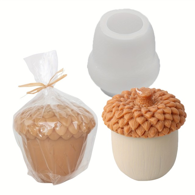 Velik 3D silikonski kalup za sveče v obliki želoda