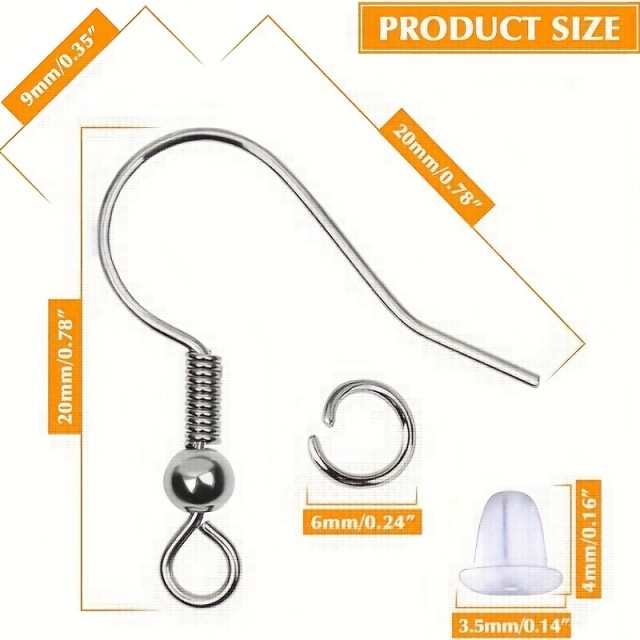 100-delni komplet za izdelavo uhanov – kaveljčki, obročki in zaključki