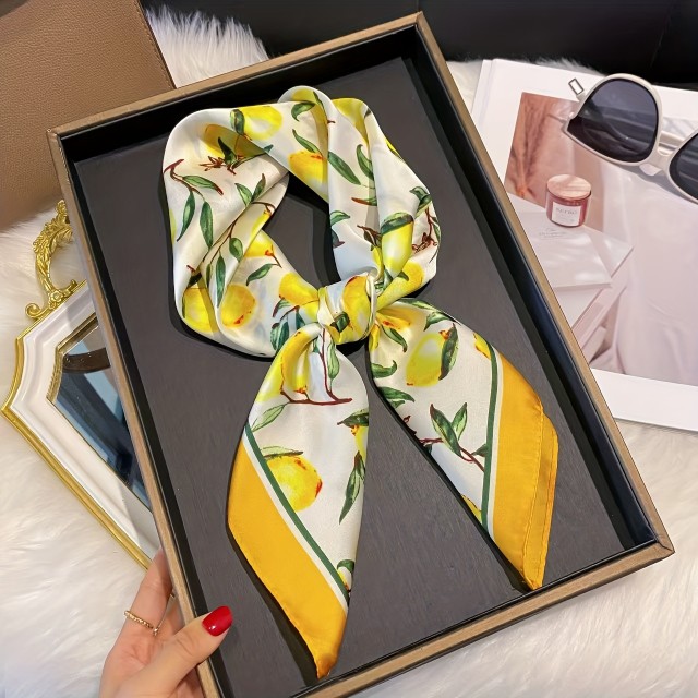 Elegantna ženska ruta za lase z motivom limon