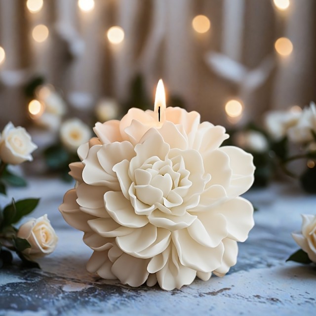 Realistični silikonski kalup za sveče s hibiskusom 