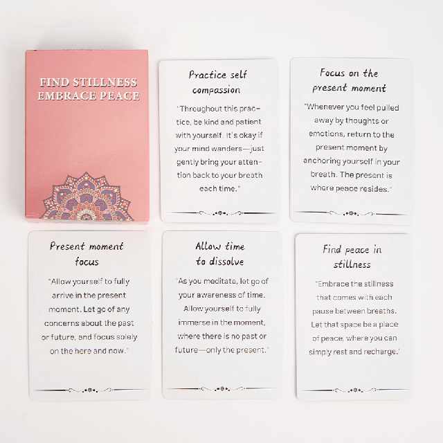 Kartice za Čuječnost in Notranji Mir – Find Stillness, Embrace Peace