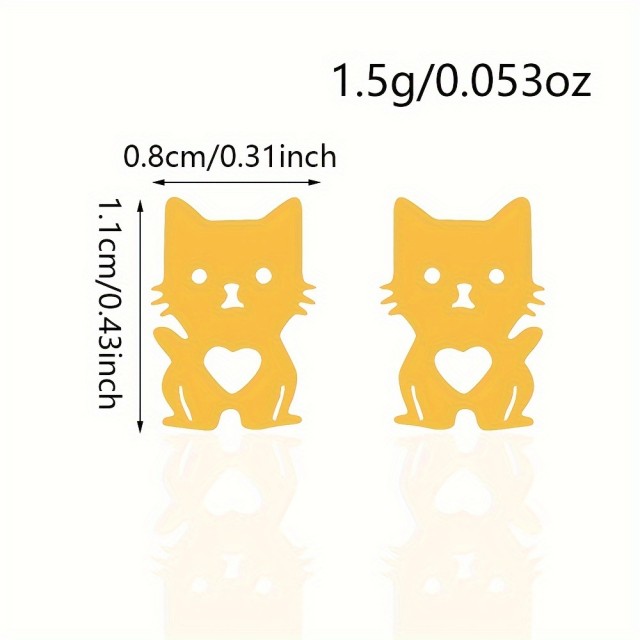 Uhani iz nerjavečega jekla z motivom muce